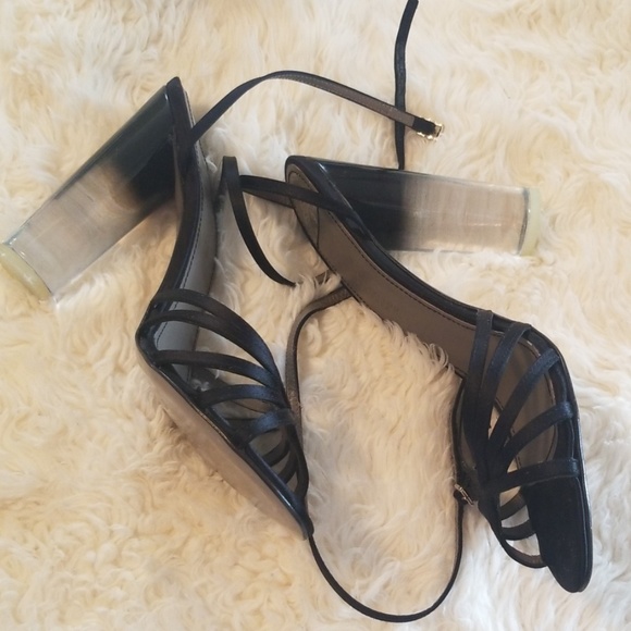 Versace Lucite heel satin sandal medusa hardware 8 - Picture 2 of 8